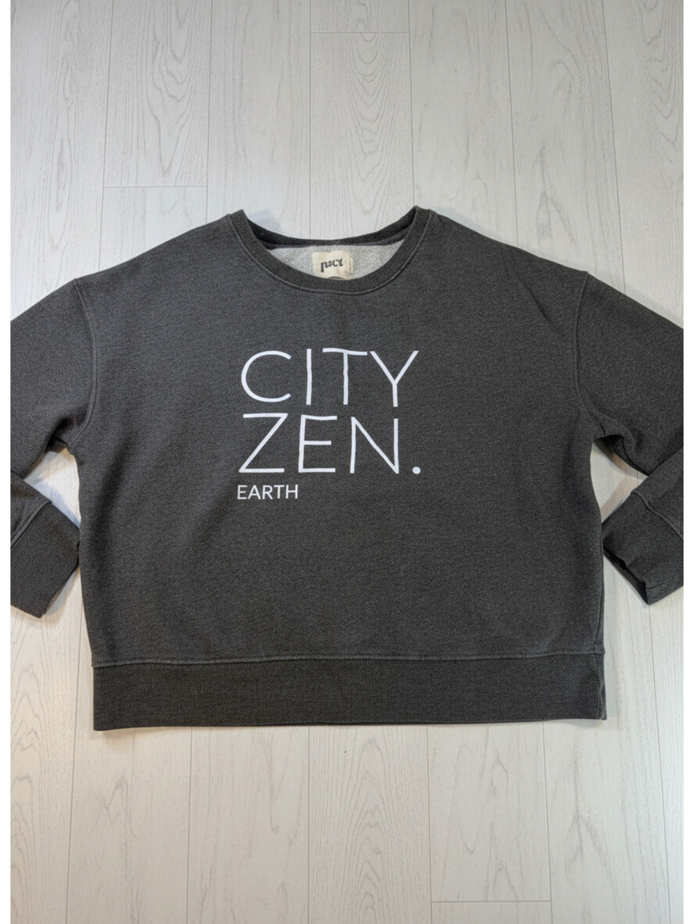 Pact City Zen Earth Graphic Sweatshirt Charcoal Gray Size L